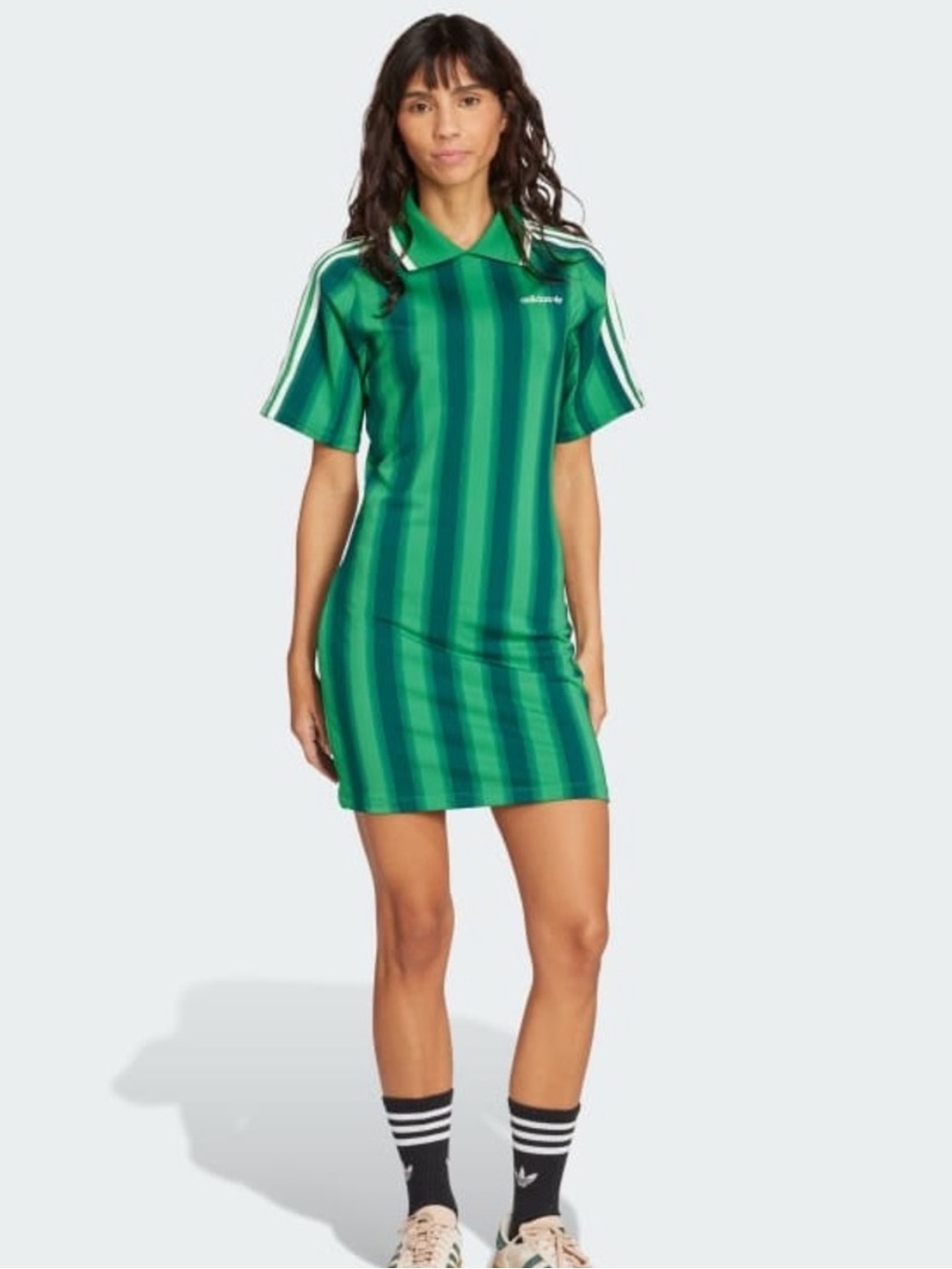 NWT adidas Green Striped Polo Mini Dress size XS